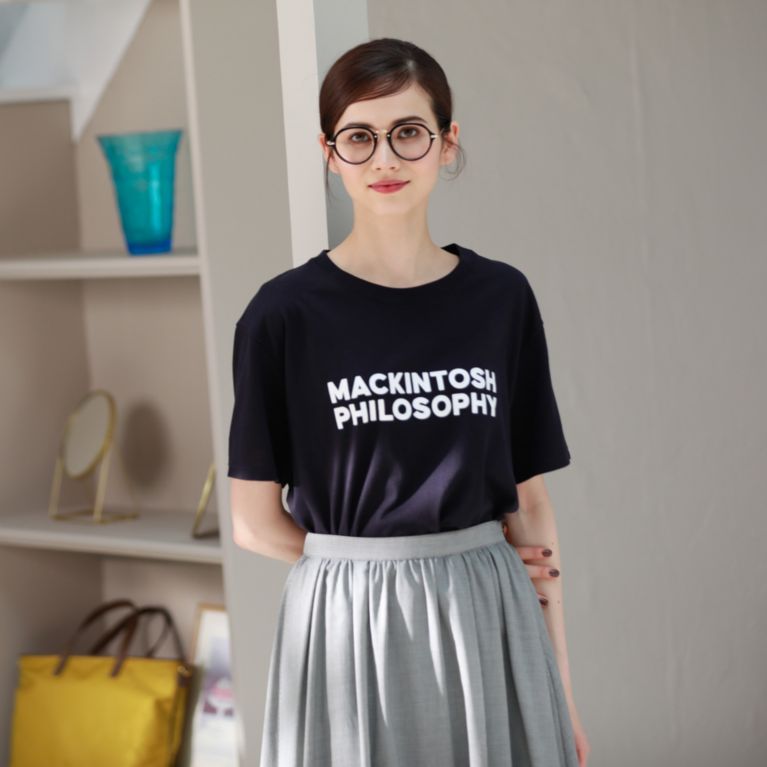 【MACKINTOSH PHILOSOPHY WOMEN】 ボールドロゴTシャツ ネイビー