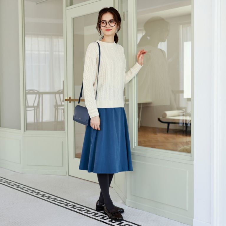 【MACKINTOSH PHILOSOPHY WOMEN】 パウダリーフレアスカート ブルー