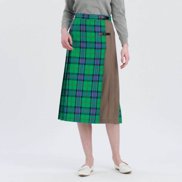 【MACKINTOSH PHILOSOPHY WOMEN】 【TVドラマ着用】タータンチェックキルトスカート グリーン