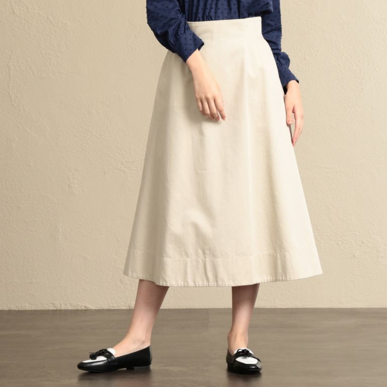 【MACKINTOSH PHILOSOPHY WOMEN】 【ウォッシャブル】コットンツイルスカート ベージュ