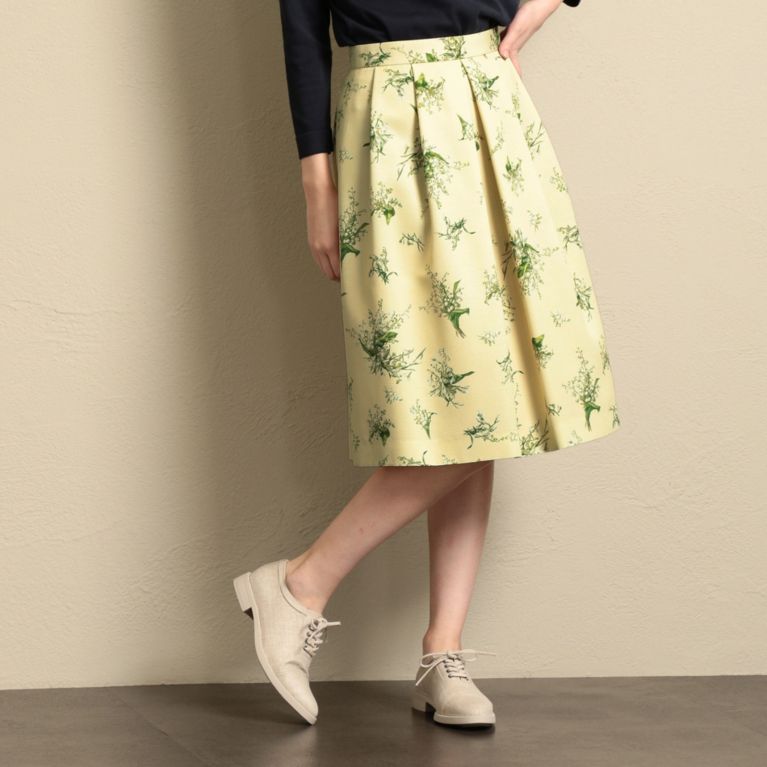 【MACKINTOSH PHILOSOPHY WOMEN】 【ウォッシャブル】フラワーグログラン スカート ベージュ