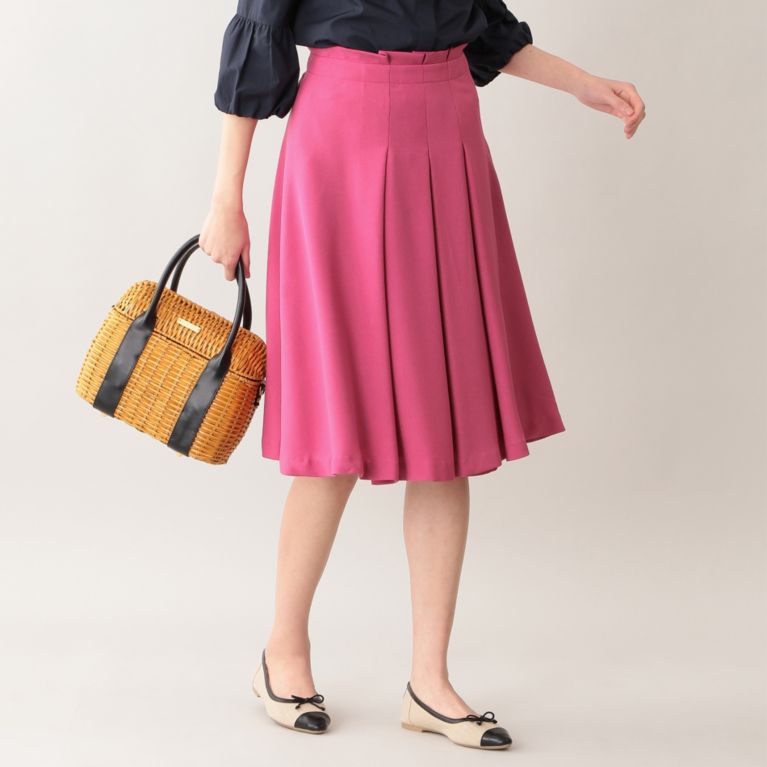 【MACKINTOSH PHILOSOPHY WOMEN】 【ウォッシャブル】ポリエステルツイルスカート ピンク