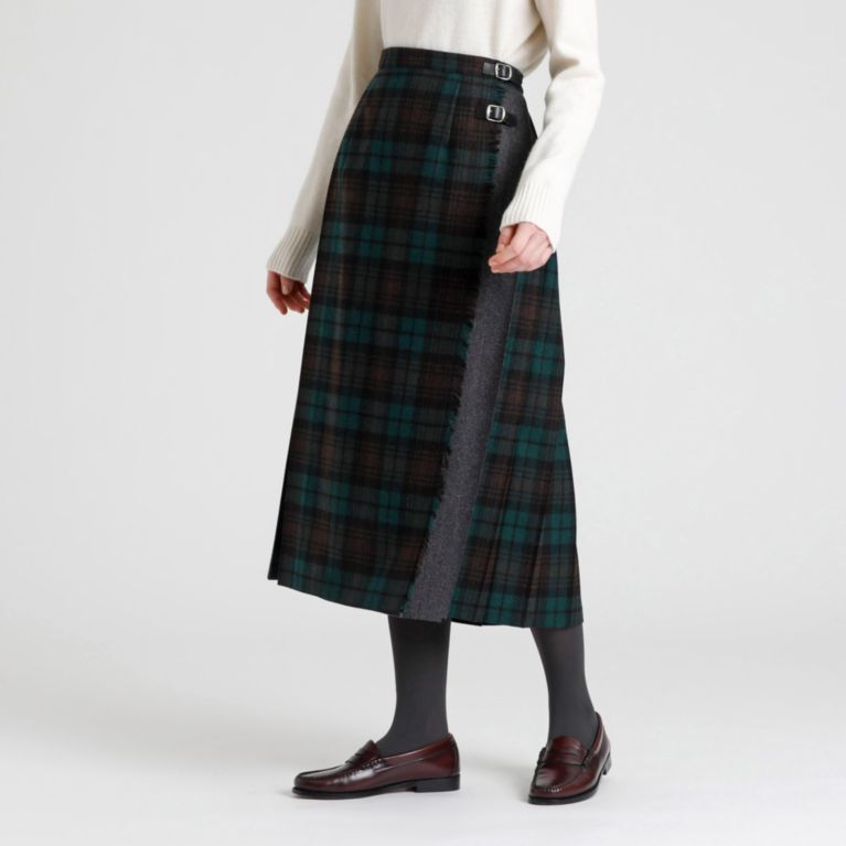 【MACKINTOSH PHILOSOPHY WOMEN】 GREY LABEL 【O'NEIL OF DUBLIN】 ウールキルトスカート チャコールグレー