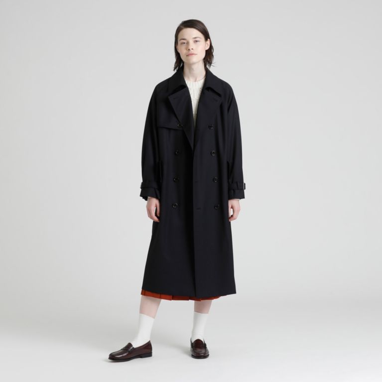 【MACKINTOSH PHILOSOPHY WOMEN】 GREY LABEL ウールギャバジントレンチコート ネイビー