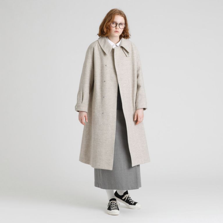 【MACKINTOSH PHILOSOPHY WOMEN】 GREY LABEL ウールリネンツイードコート ベージュ