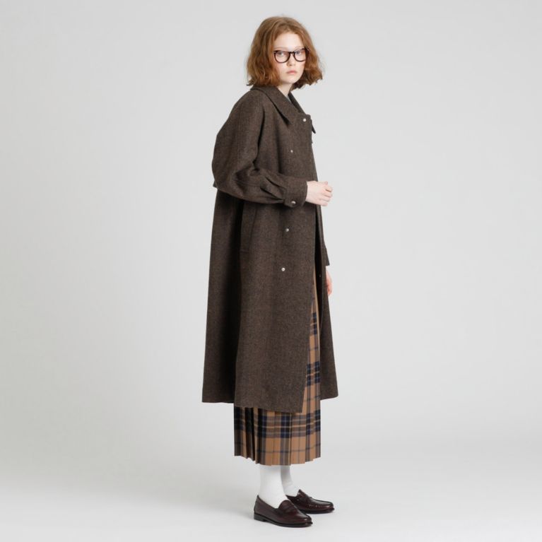 【MACKINTOSH PHILOSOPHY WOMEN】 GREY LABEL ウールリネンツイードコート ディープブラウン