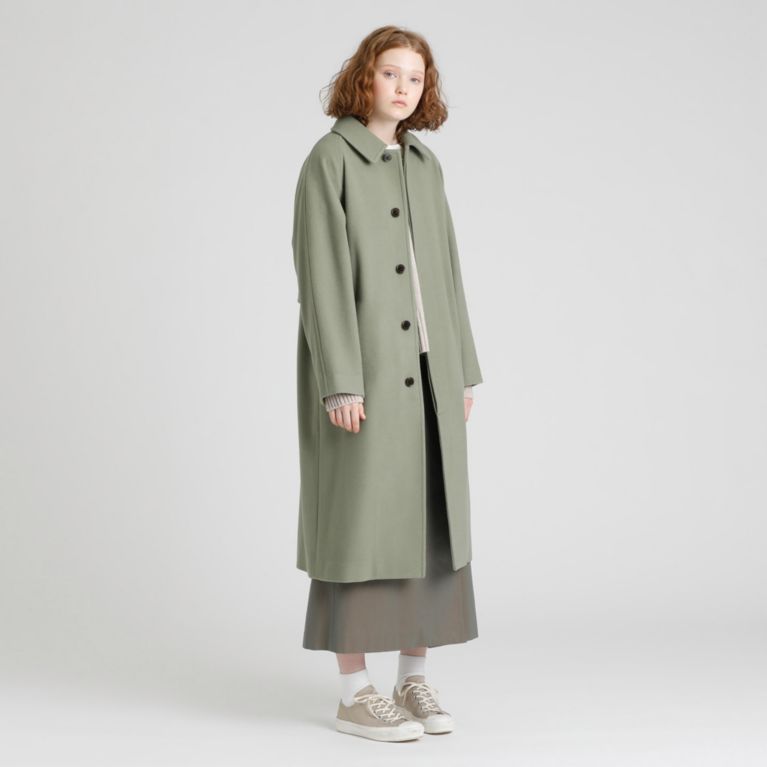 【MACKINTOSH PHILOSOPHY WOMEN】 GREY LABEL メルトンバルカラーコート グリーン