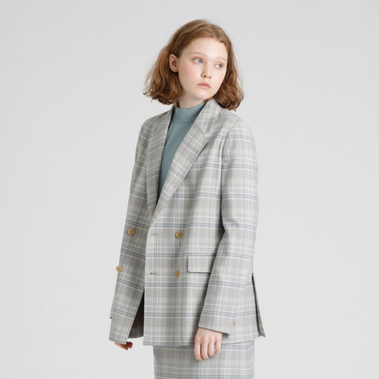 【MACKINTOSH PHILOSOPHY WOMEN】 GREY LABEL ブリティッシュチェックテーラードジャケット ベージュ