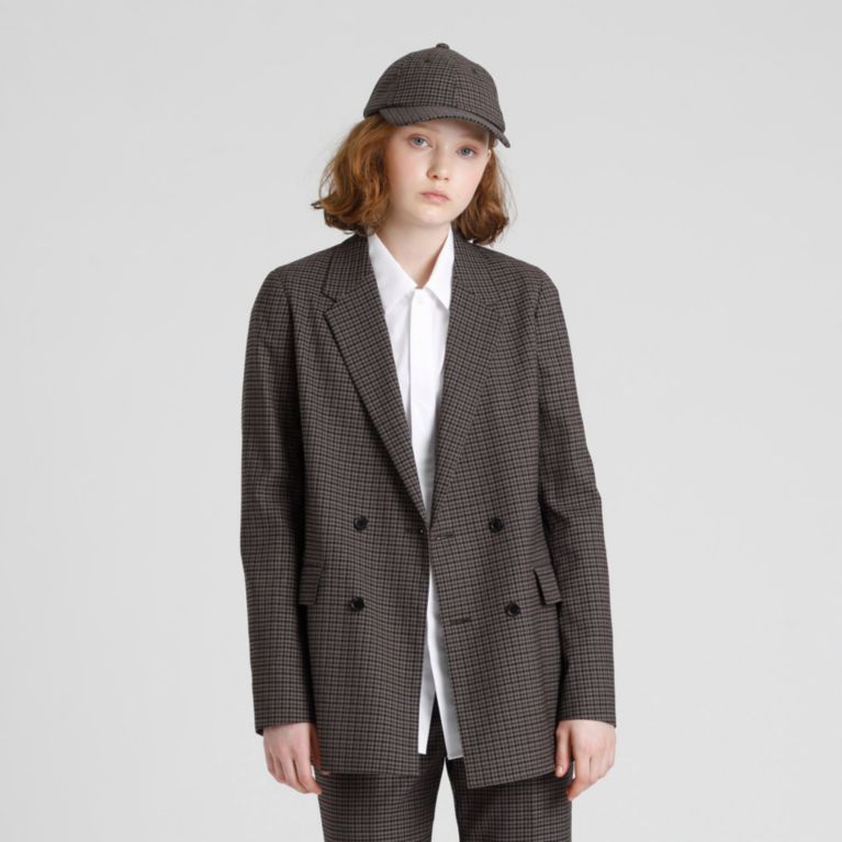 【MACKINTOSH PHILOSOPHY WOMEN】 GREY LABEL ブリティッシュチェックテーラードジャケット ブラウン