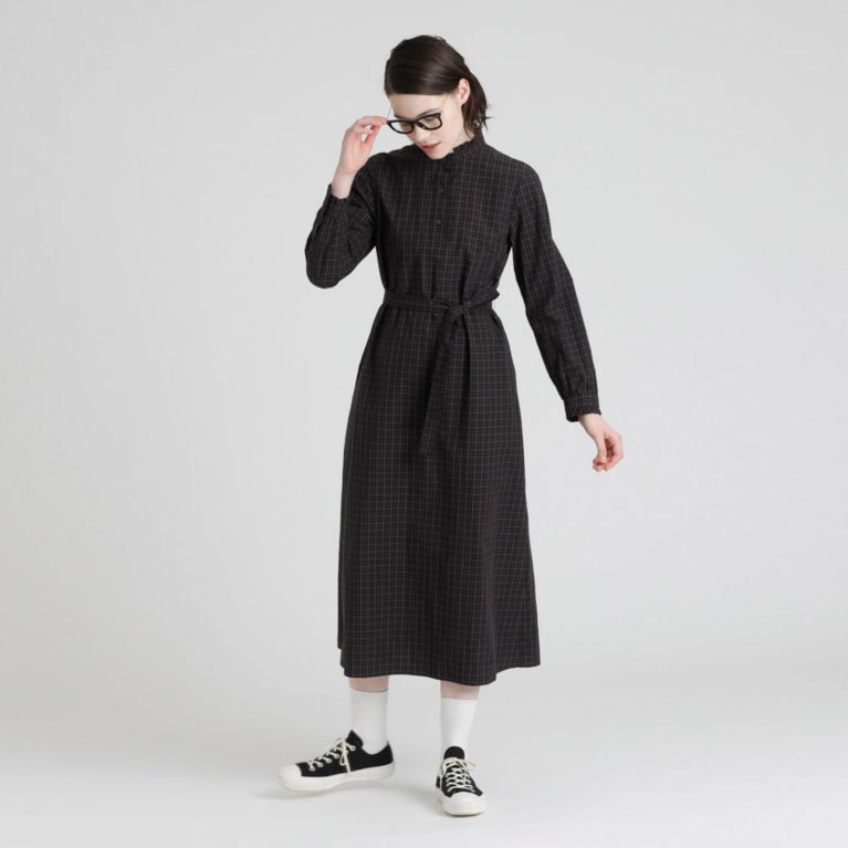 【MACKINTOSH PHILOSOPHY WOMEN】 GREY LABEL ベルテッドチェックワンピース ブラック