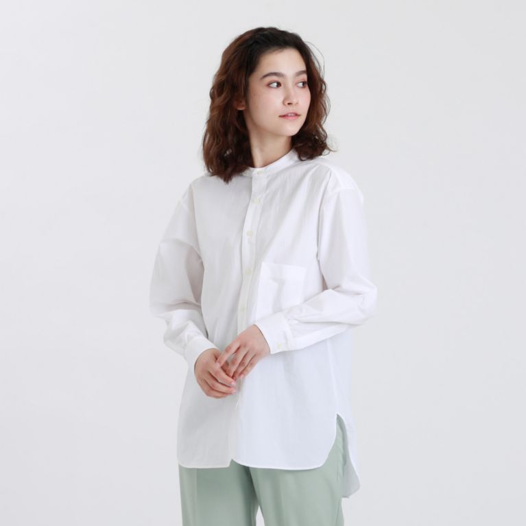 【MACKINTOSH PHILOSOPHY WOMEN】 GREY LABEL バンドカラーシャツ ホワイト