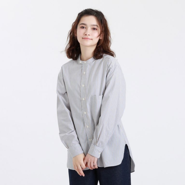 【MACKINTOSH PHILOSOPHY WOMEN】 GREY LABEL バンドカラーシャツ ブルー