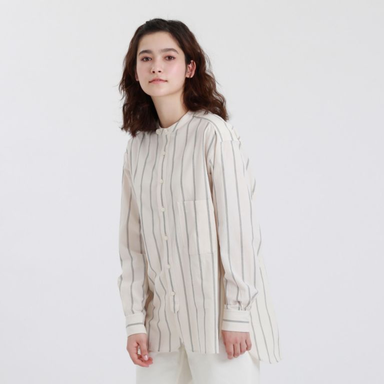 【MACKINTOSH PHILOSOPHY WOMEN】 GREY LABEL バンドカラーシャツ ベージュ