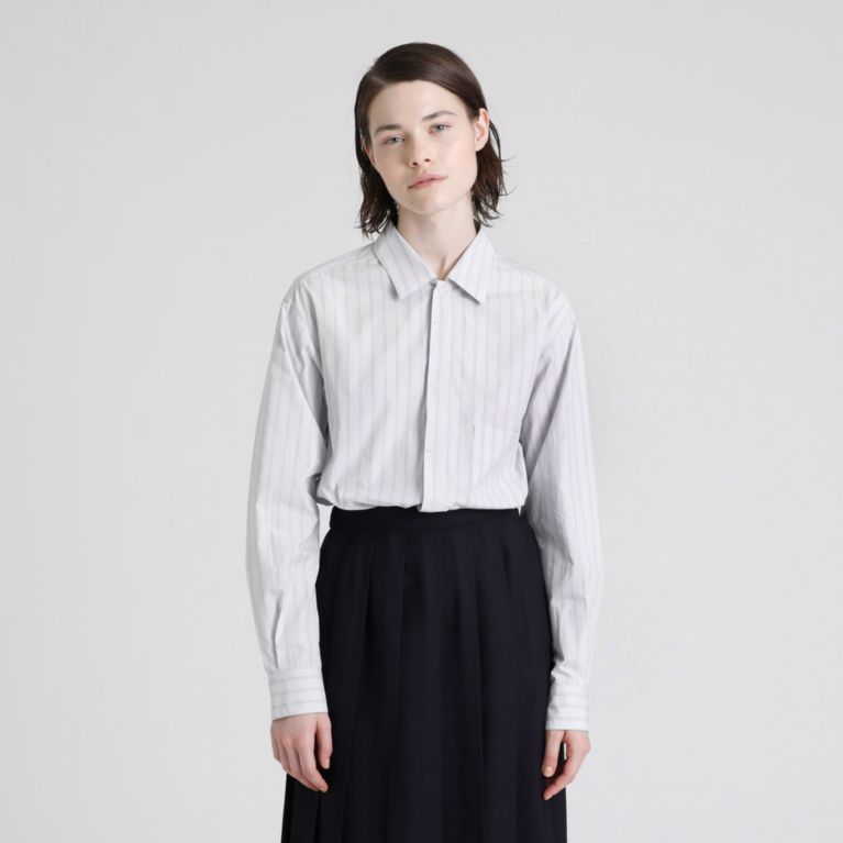 【MACKINTOSH PHILOSOPHY WOMEN】 GREY LABEL レギュラーカラーシャツ ブルーストライプ