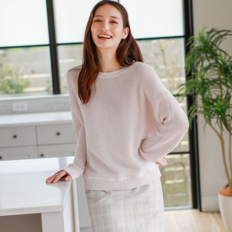 【MACKINTOSH PHILOSOPHY WOMEN】 GREY LABEL 和紙ミックス畦ニット ピンク