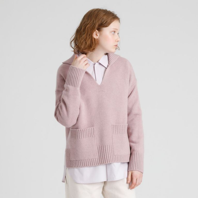 【MACKINTOSH PHILOSOPHY WOMEN】 GREY LABEL ワイドカラーニット ピンク