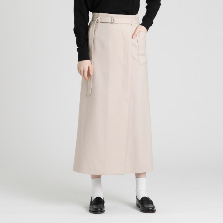 【MACKINTOSH PHILOSOPHY WOMEN】 GREY LABEL 【BALCOMBE SKIRT（バルカムスカート）】ポリエステルサージ ライトグレー