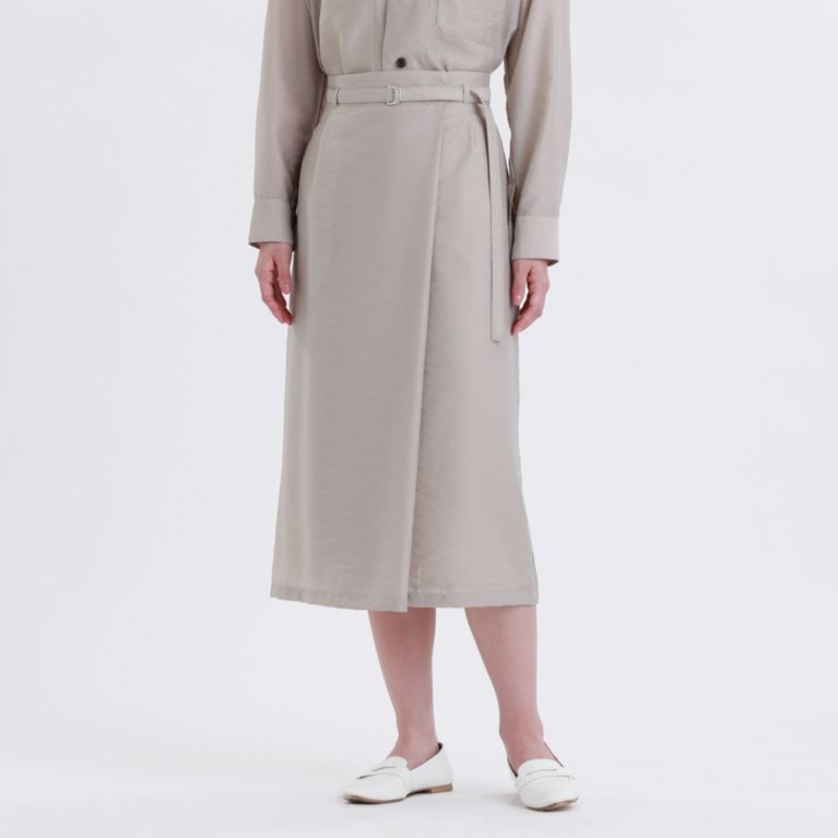 【MACKINTOSH PHILOSOPHY WOMEN】 GREY LABEL シアーベルテッドスカート ベージュ