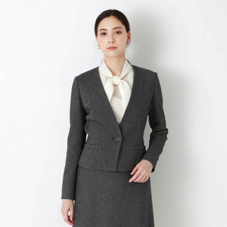 【EPOCA】 【24 TWENTY FOUR JACKET】ノーカラージャケット グレー5