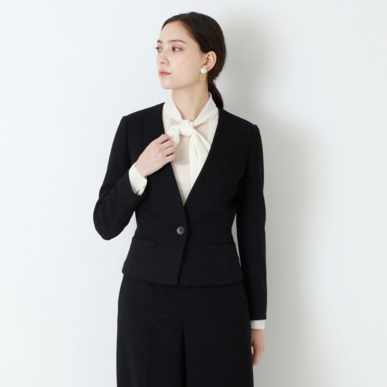 【EPOCA】 【24 TWENTY FOUR JACKET】ノーカラージャケット 黒