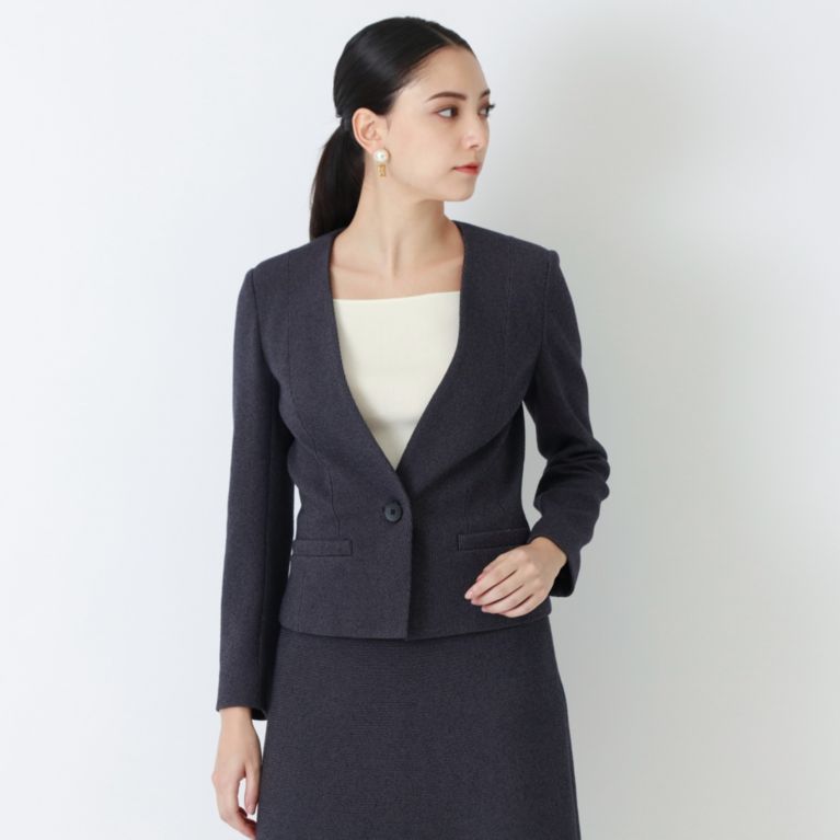 【EPOCA】 【24 TWENTY FOUR JACKET】ノーカラージャケット ネイビー1