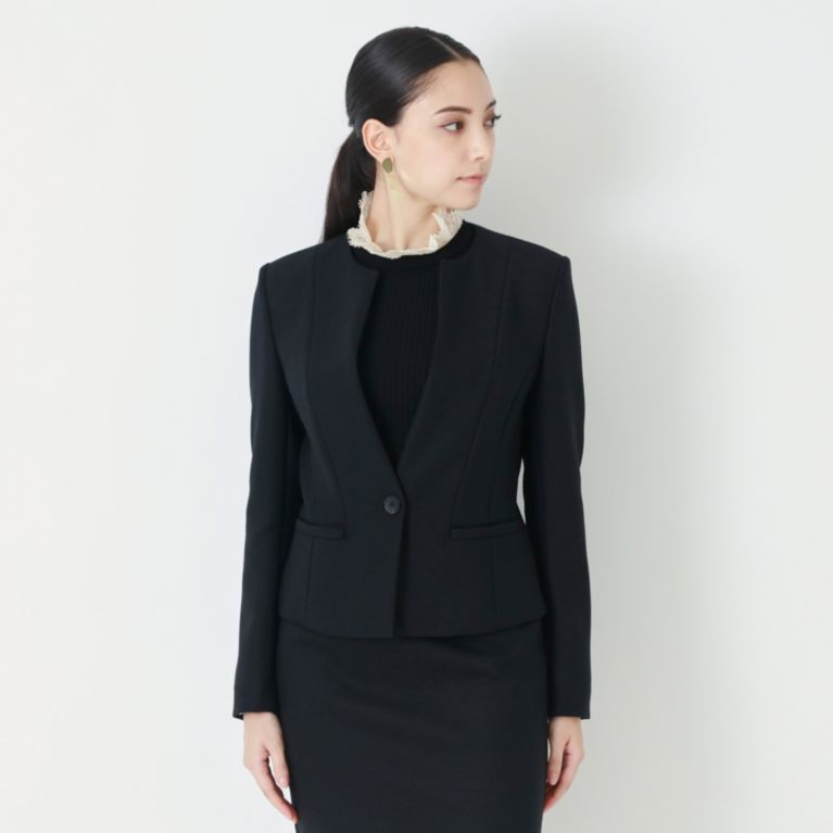 【EPOCA】 【24 TWENTY FOUR JACKET Noble】ノーカラージャケット 黒