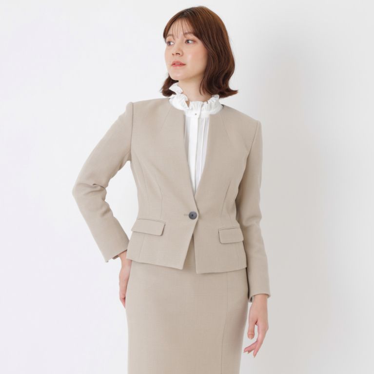 24 TWENTY FOUR JACKET Noble】ノーカラージャケット（ノーカラー