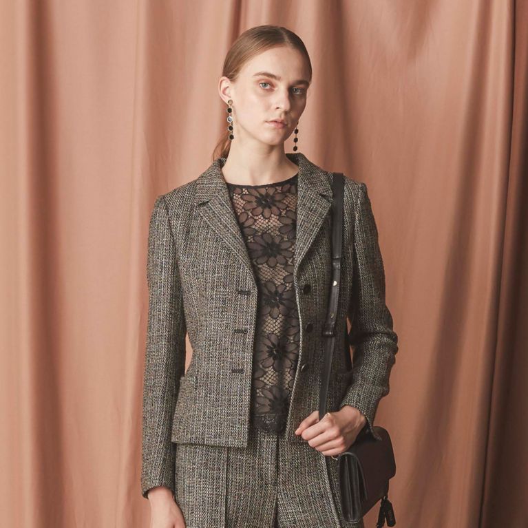 【EPOCA】 【24 TWENTY FOUR JACKET Tweed】テーラードジャケット ブラック