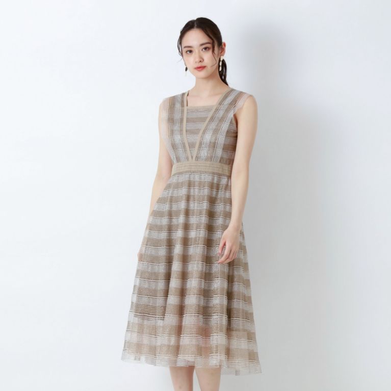 【EPOCA】 トーションレース ドレス ブラウン1
