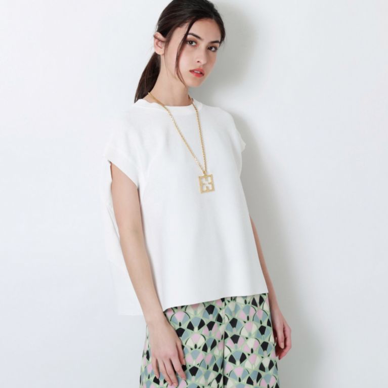 【EPOCA】 【La maglia】バックラッフルトップス ホワイト