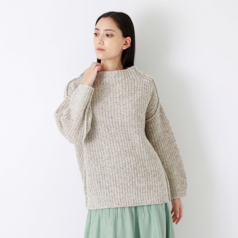 【EPOCA】 カシミヤウール ローゲージニット ホワイト