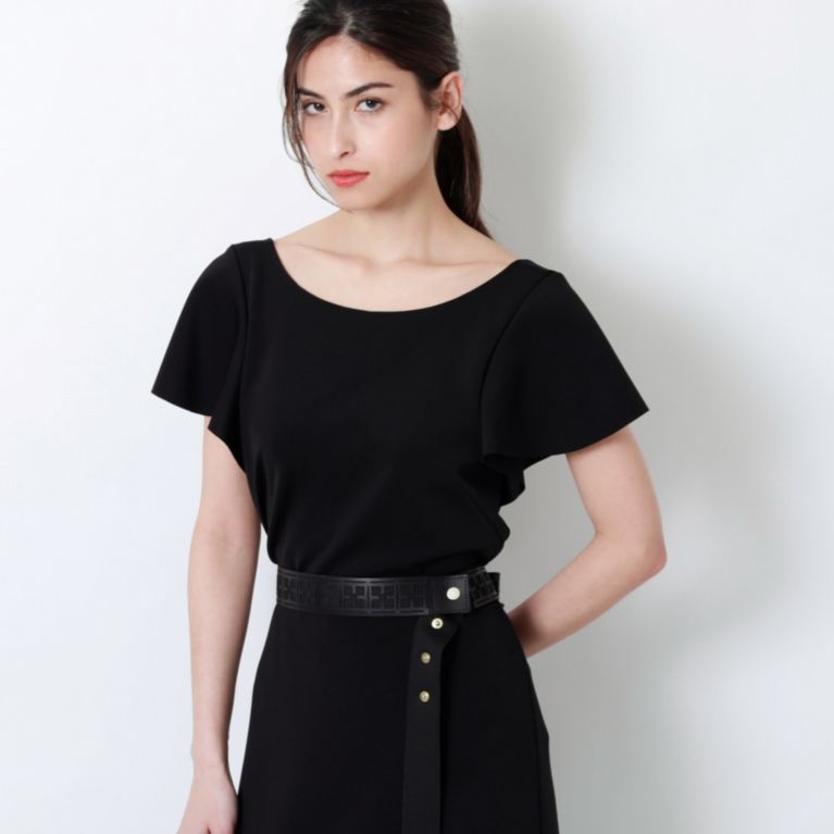【EPOCA】 【LA MAGLIA Lu TECS】カップインフリルトップス 黒