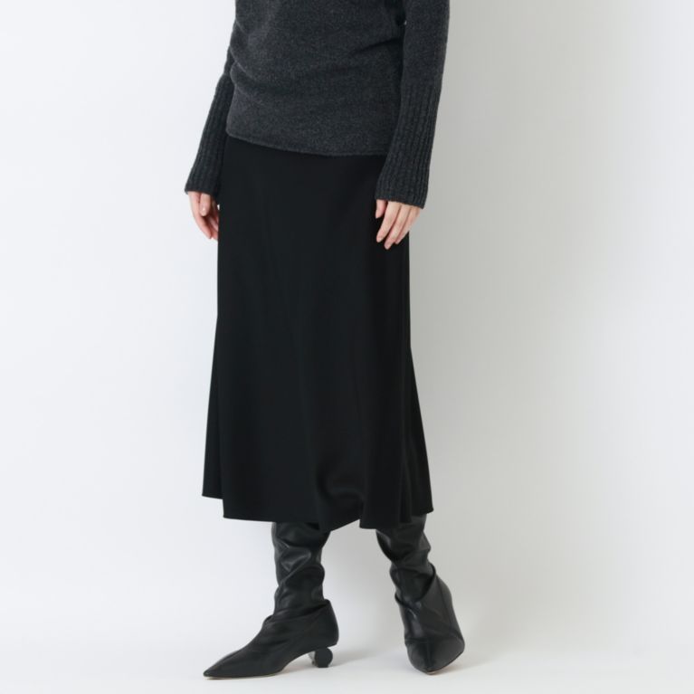 【EPOCA】 シャイニーサテンスカート 黒