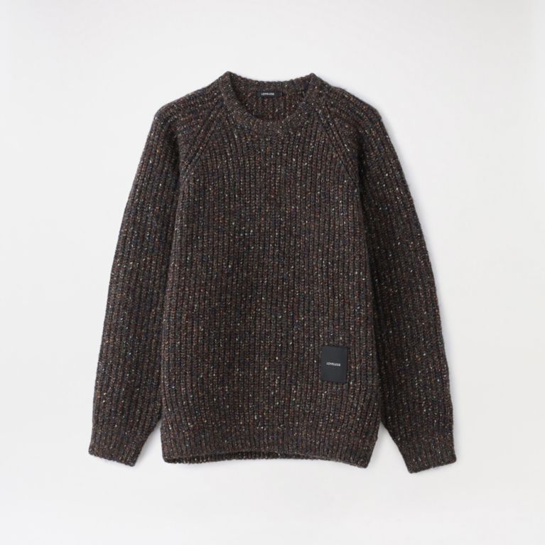 【LOVELESS】 【Safari掲載商品】【UNISEX】カラーネップラグランプルオーバー ブラック