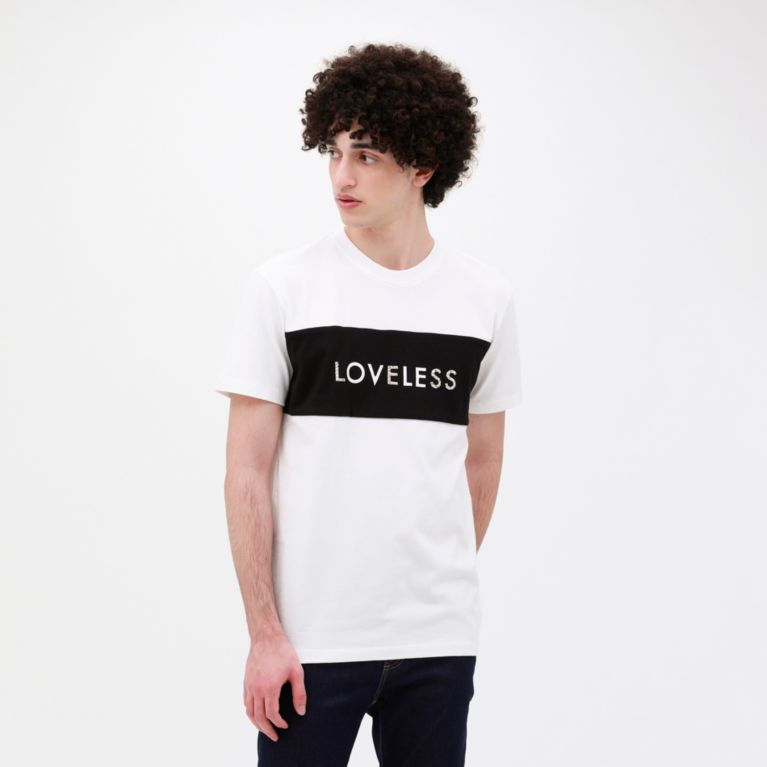 【LOVELESS】 スタッズ ロゴ Tシャツ オフホワイト