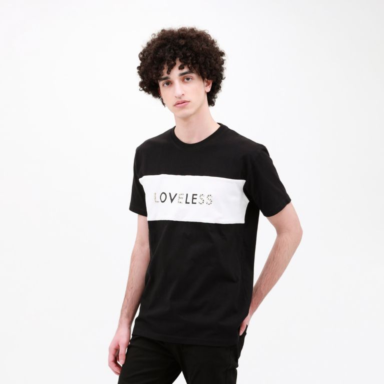 【LOVELESS】 スタッズ ロゴ Tシャツ ブラック