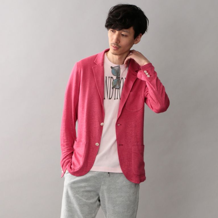 62%OFF！SALE＜三陽商会＞【ラブレス(LOVELESS)】【LOVELESS】MENS リネンカットソージャケット レッド 定価 25920円から 16200円値引！画像