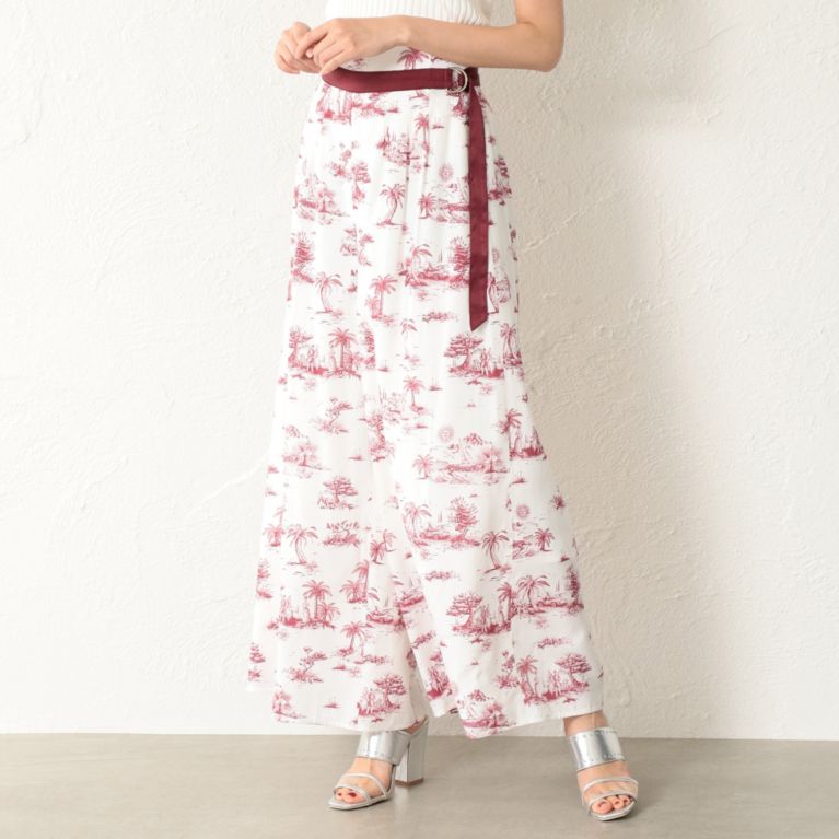 50%OFF！SALE＜三陽商会＞【ラブレス(LOVELESS)】【LOVELESS】WOMEN Toile du Jouy ワイドパンツ ピンク6 定価 19440円から 9720円値引！