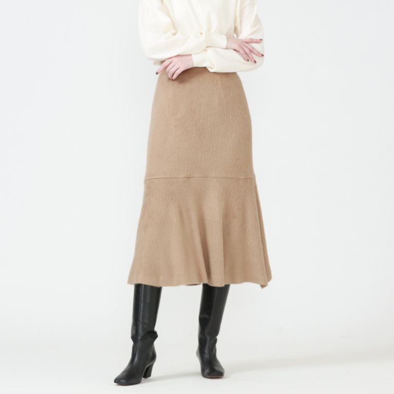 【LOVELESS】 【otona MUSE掲載商品】シャギーフレアスカート ベージュ