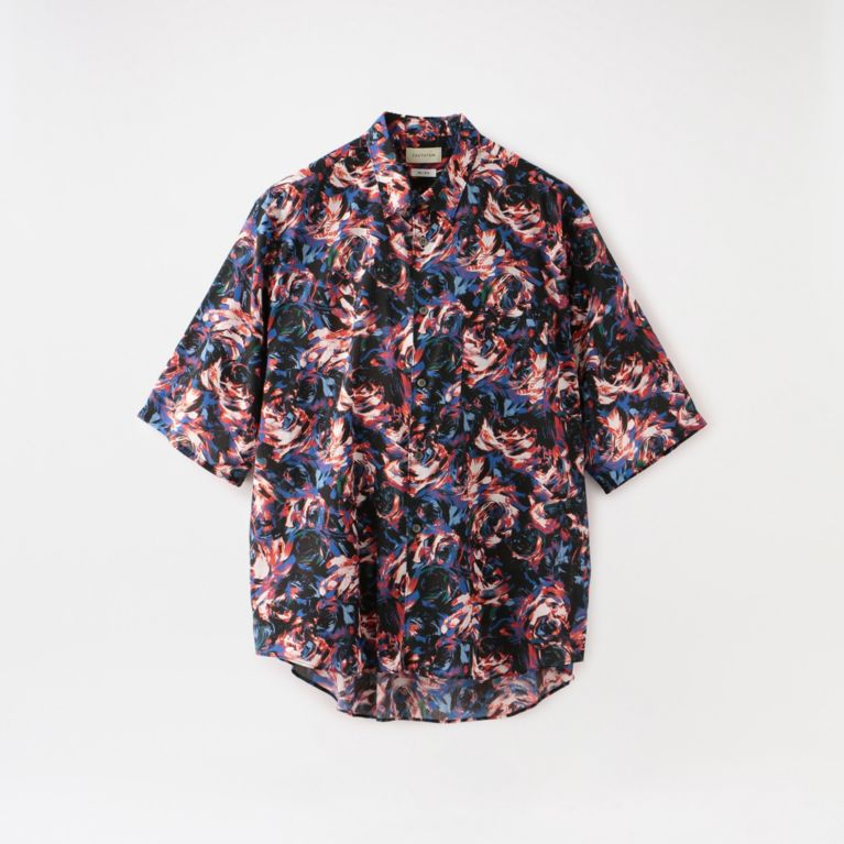 【LOVELESS】 【FACTOTUM】MEN Rexcell Psychedelic wide S/S Shirts 1061439 ブラック