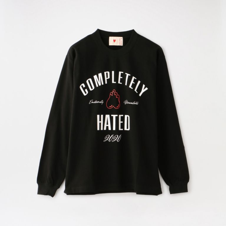 【LOVELESS】 【EMOTIONALLY UNAVAILABLE】MEN COMPLETELY HATED L/S TEE FW20-EU-010 ブラック