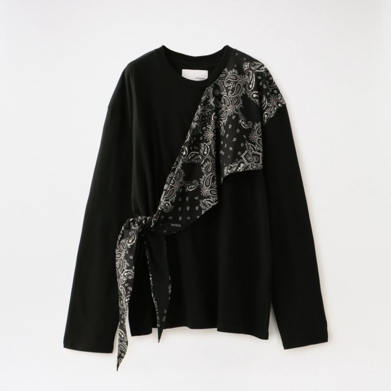 【LOVELESS】 【yoshiokubo GROUNDFLOOR】MEN L/S SCARF TEE YKF20108 ブラック