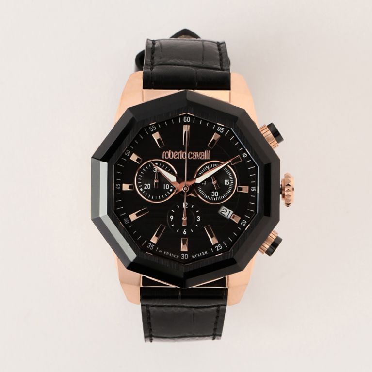 【LOVELESS】 【roberto cavalli by FRANCK MULLER】腕時計 43mm QUARTZ RV1G078L0041 ブラック