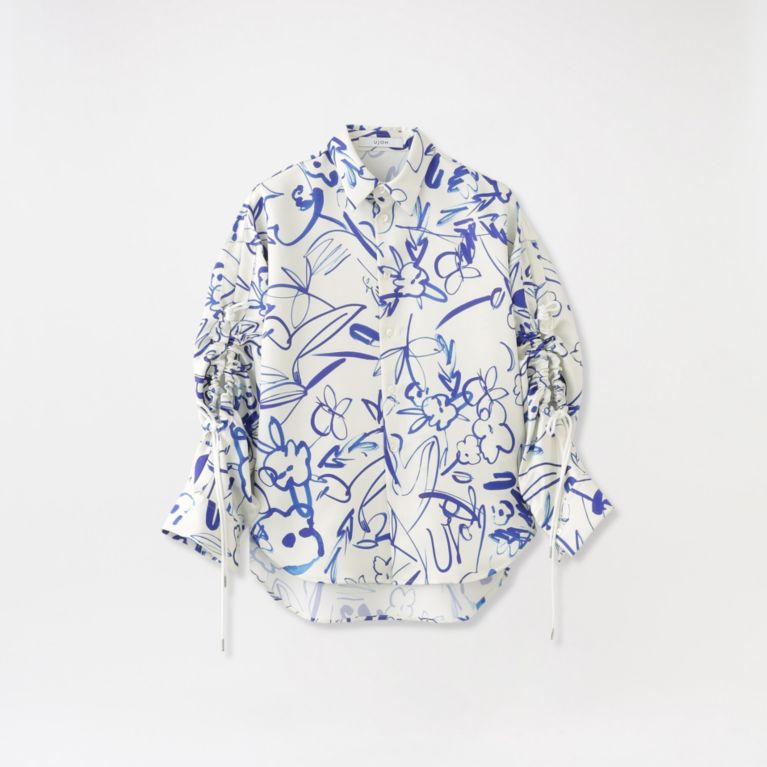 UJOH】ブラウス Gathered Hole Sleeve Shirt U761-B07-906（シャツ