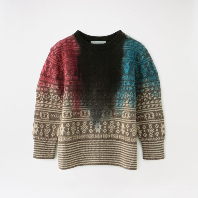 【LOVELESS】 【NOMA t.d.】WOMEN KN01/PAINGING JACQUARD SWEATER ブラウン