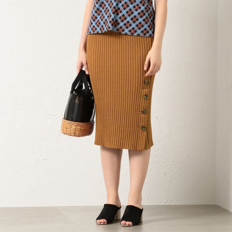 【EPOCA THE SHOP】 【KAME KYOKO×EPOCA THE SHOP】ニットアップスカート ダークブラウン2