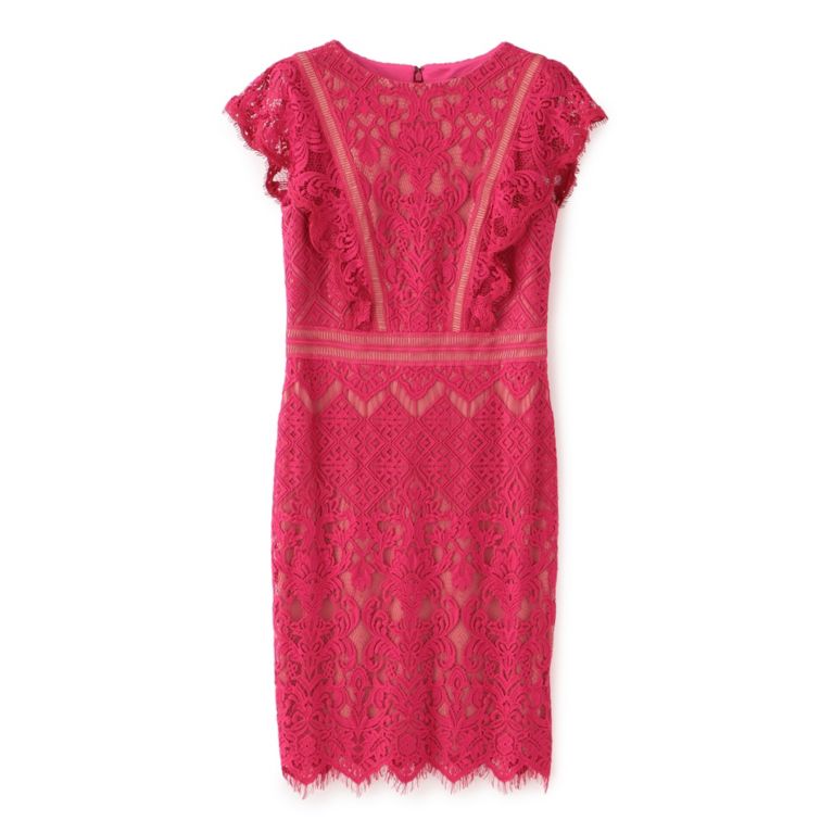 【EPOCA THE SHOP】 【TADASHI SHOJI】ミディアムレースドレス レッド1