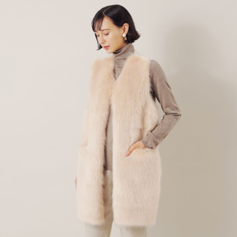 ファーコンビニットロングジレ（ジレ）｜EPOCA THE SHOP（エポカ ザ