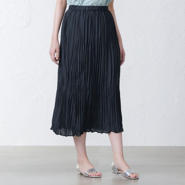 【EPOCA THE SHOP】 ランダムプリーツスカート ネイビー1