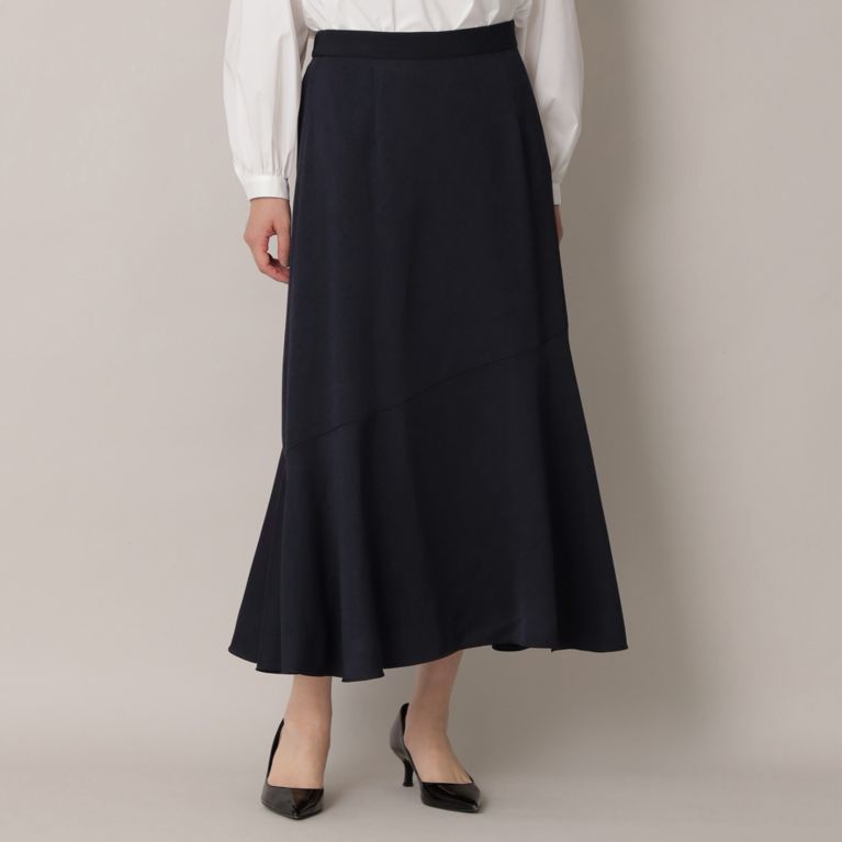 【EPOCA THE SHOP】 ジョーゼットフレアスカート ネイビー1